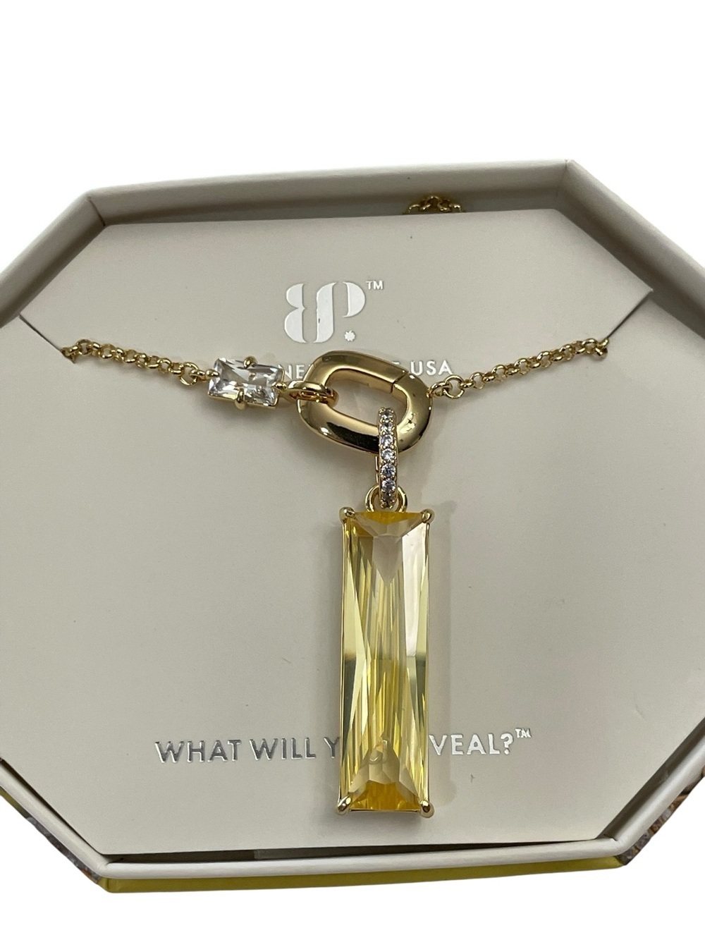 Bomb Party November- “Where Light Hangs Softly” Gold/Citrine, CZ, New